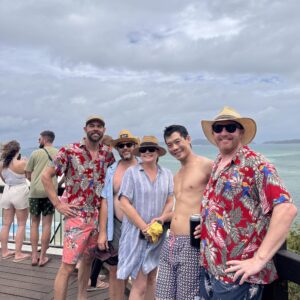 Hadyn, Lucy and Darcy with friends on a sailing trip to the Whitsundays