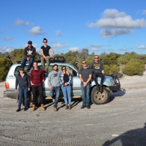 Hadyn, Darcy and Lucy on a 4x4 trip with friends