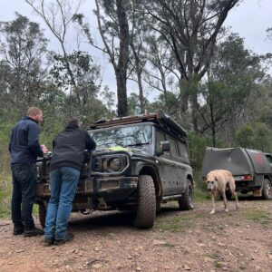 Hadyn and Darcy reviewing a map on one of their 4x4 adventures