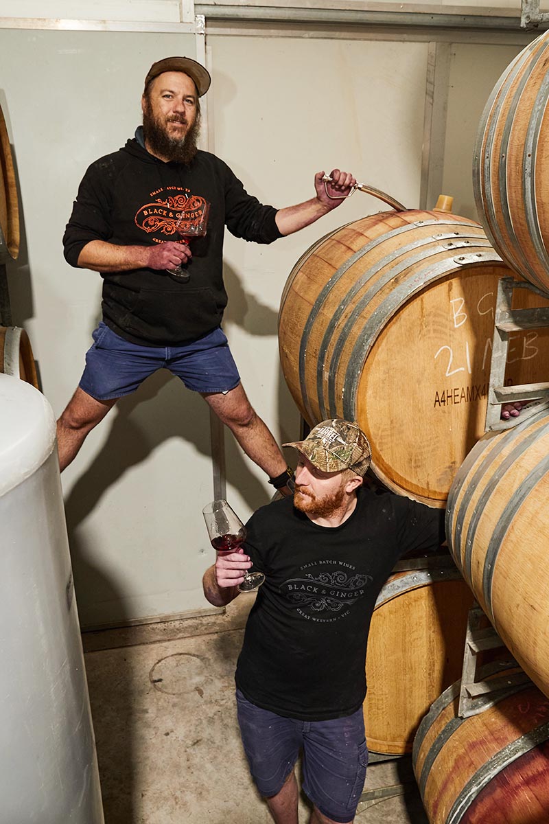Sampling Nebbiolo at the winery before bottling