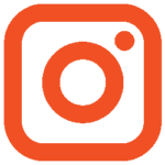 Instagram logo in Black & Ginger orange